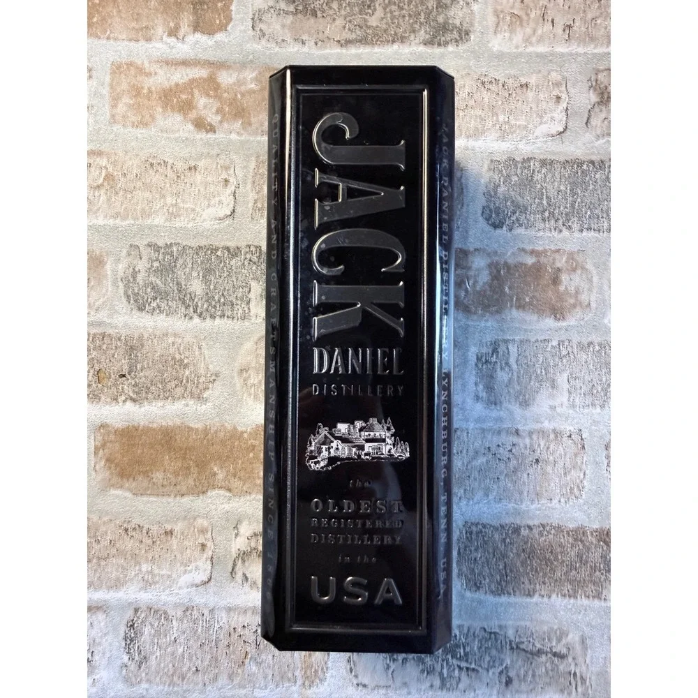 Jack Daniels Old No 7 Tennessee Whiskey Collectible Tin Black Silver 750ml Box
